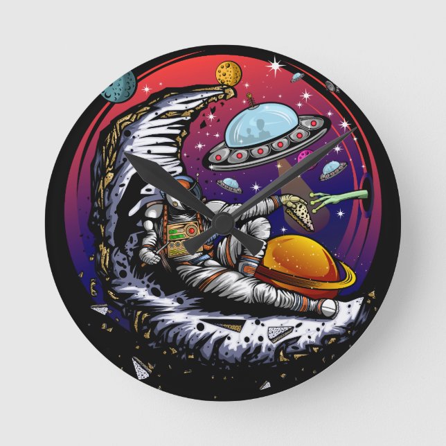 Relógio Redondo Queijo Moon Space (Frente)