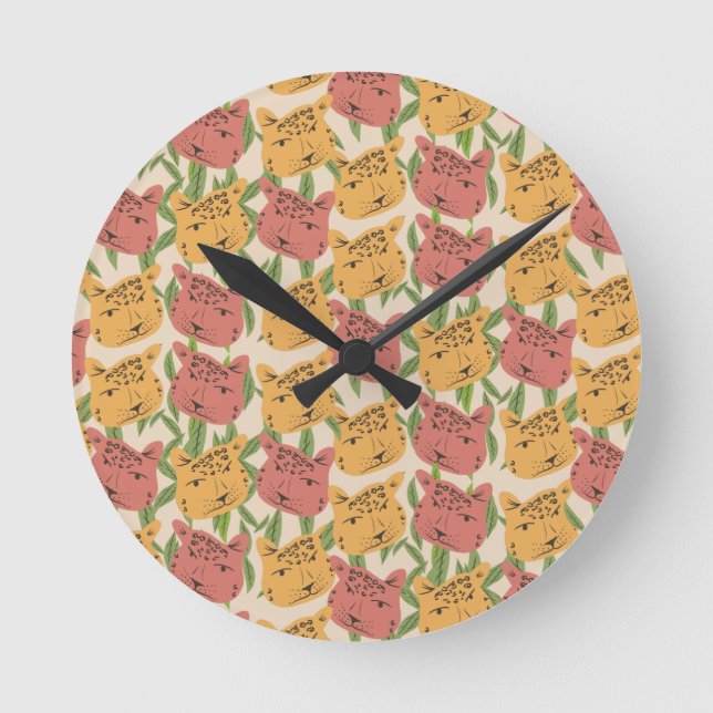 Relógio Redondo Queijos Selvagens Plantas Verdes (Frente)
