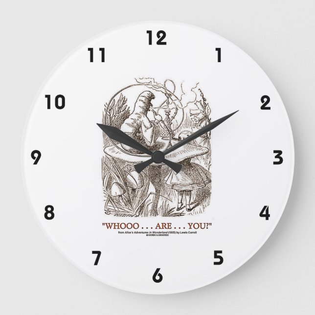 Relógio Redondo Quem... Você...? (Alice e a lagarta) (Frente)