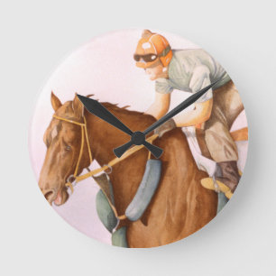 Relógio Redondo Race Horse e Jockey