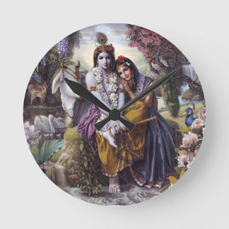 Relógio Redondo Radha e Krishna