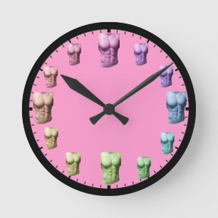 Relógio Redondo Rainbow Abs Wall Clock-Pink