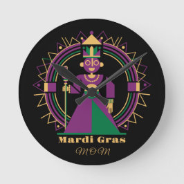 Relógio Redondo Rainha da Mardi Gras Mãe 2026
