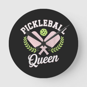 Relógio Redondo Rainha do Pickleball Jogadora de Pickleball Divert