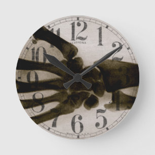 Relógio Redondo Raio X humano preto e branco da mão do vintage