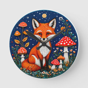 Relógio Redondo Raposa de desenho animado