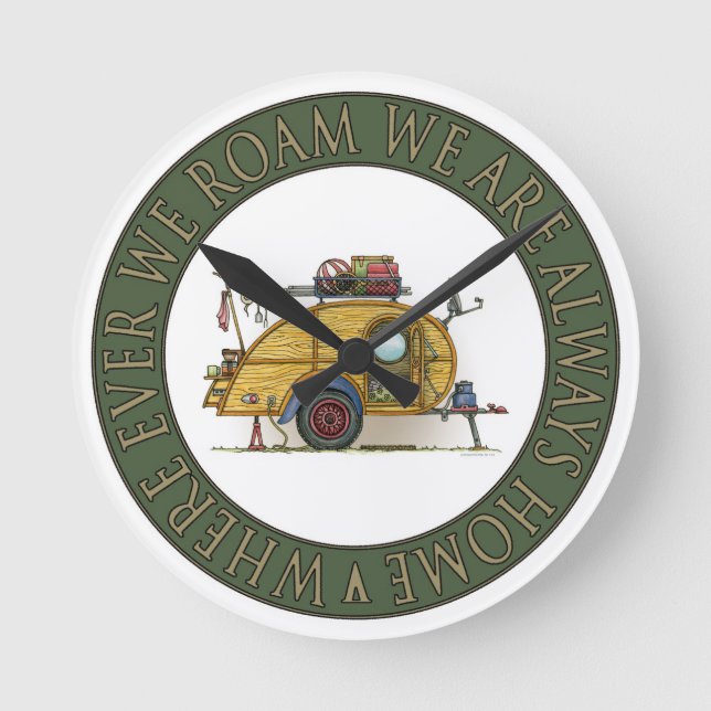 Relógio Redondo Reboque bonito do viagem do campista da lágrima do (Frente)