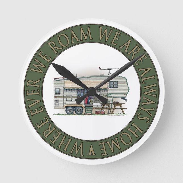 Relógio Redondo Reboque bonito do viagem do campista da quinta (Frente)