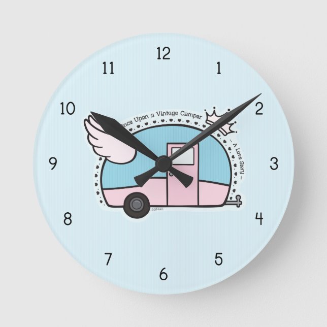 Relógio Redondo Reboque de campista do vintage (Frente)