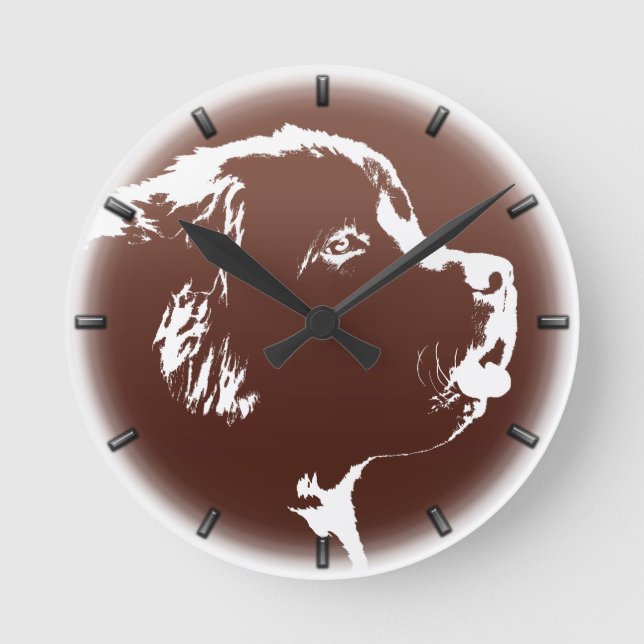 Relógio Redondo Recém-fundado Clock Dog Lover Wall Clock Decinto (Frente)