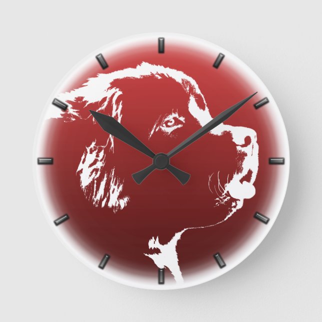 Relógio Redondo Recém-fundado Clock Dog Lover Wall Clock Decinto (Frente)