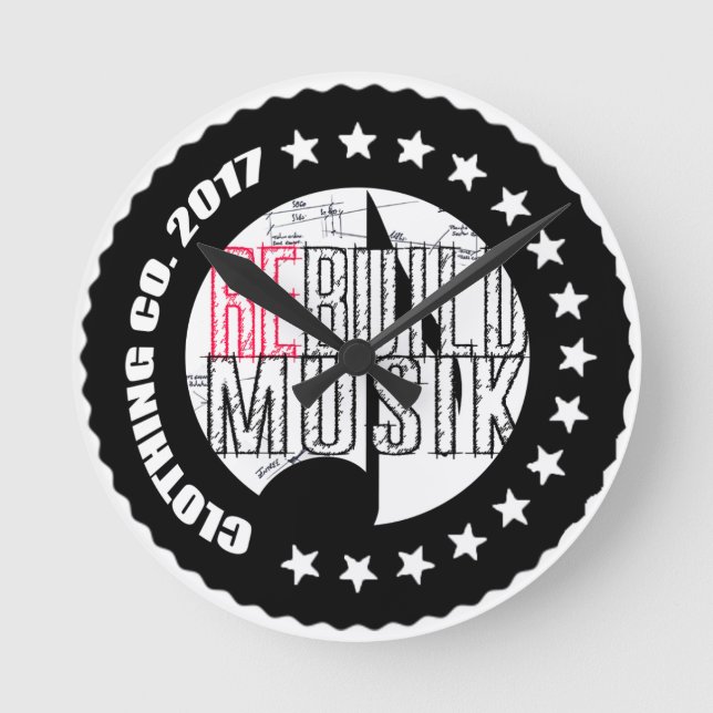 Relógio Redondo Reconstruir Co. De Vestuário (Frente)