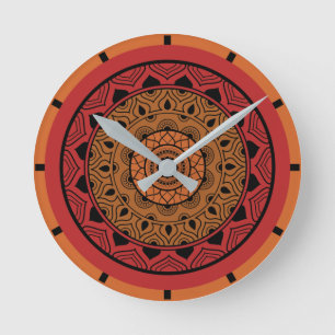 Relógio Redondo Red Mandala - acrílico