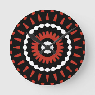 Relógio Redondo Red Tribal Mandala