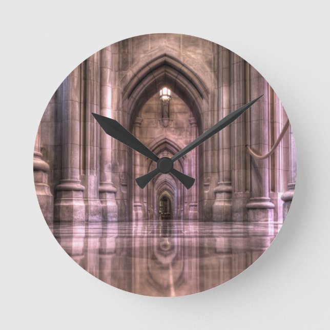 Relógio Redondo Reflexões da Catedral Nacional de Washington (Frente)