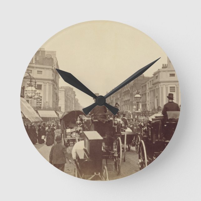 Relógio Redondo Regent Circus, London, c.1880 (sepia photo) (Frente)