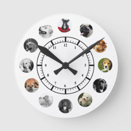 Relógio Redondo Registro do abrigo de resgate DOG 12 na colagem FO