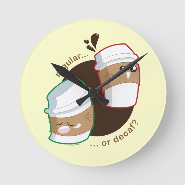 Relógio Redondo Regular ou Decaf? (Frente)