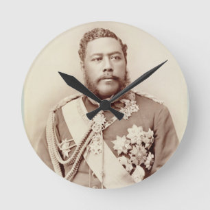 Relógio Redondo Rei Kalakaua (1836-91), c19th atrasado (foto do
