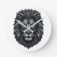 Rei Leão Geométrico - Arte de Linha Mandala Metáli