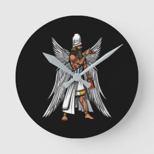 Relógio Redondo Rei Sumerian antigo do deus estrangeiro de