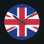 Relógio Redondo Reino Unido<br><div class="desc">Bandeira do Reino Unido. Inteiramente customizável.</div>
