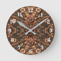 Relevo em Couro Falso com Estampa Floral Vintage
