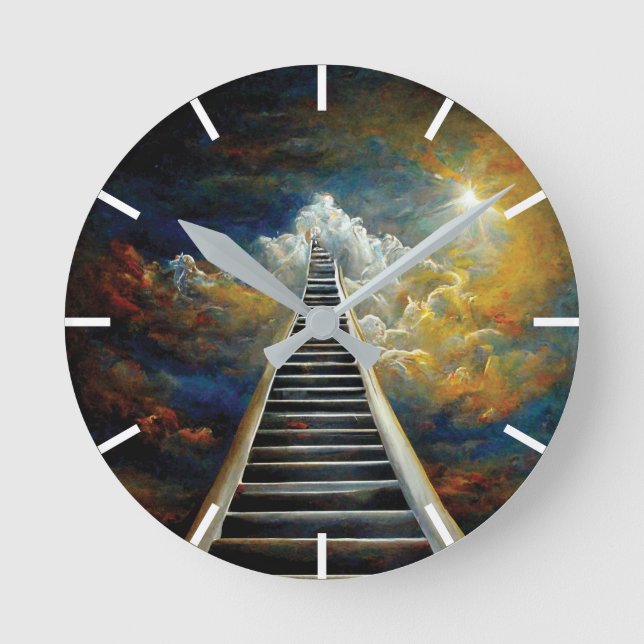 Relógio Redondo Religião e Pintar Escadas ao Céu (Frente)