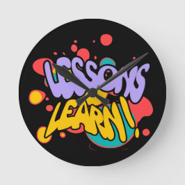 RELÓGIO REDONDO RELOGIO DE PAREDE REDONDO LIÇÕES DE SALPICOS DE TI