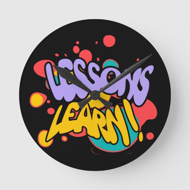 RELÓGIO REDONDO RELOGIO DE PAREDE REDONDO LIÇÕES DE SALPICOS DE TI (Frente)