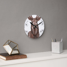 Relógio Redondo Reloj de pared con diseño de venado con flores.