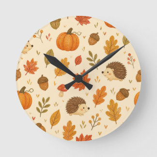 Relógio Redondo Reloj de pared con patrón otoño ideal para niños