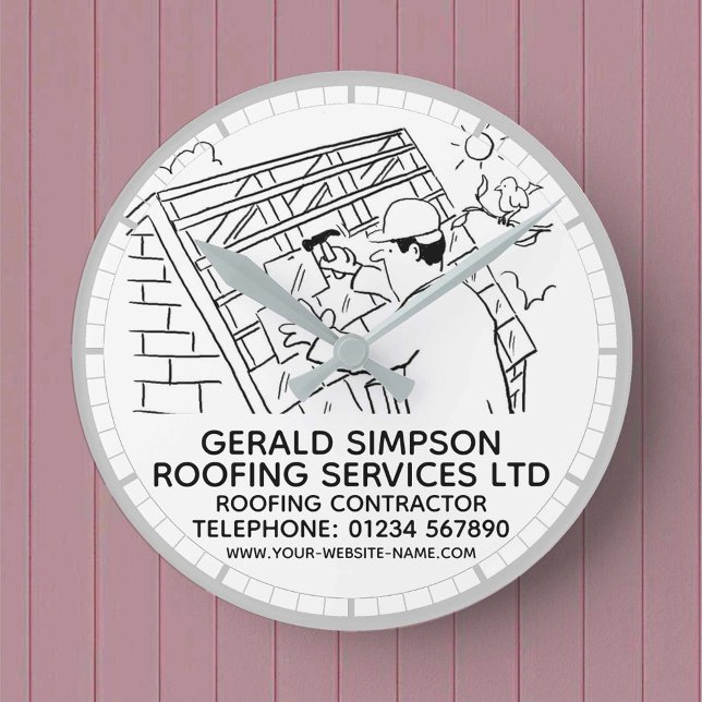 Relógio Redondo Reparações do Telhado do Contratante de Telhado (Criador carregado)