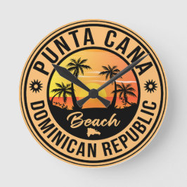 Relógio Redondo República Dominicana do Punta Cana - Retro Souveni