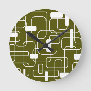 Relógio Redondo Retângulos abertos e fechados - Camo