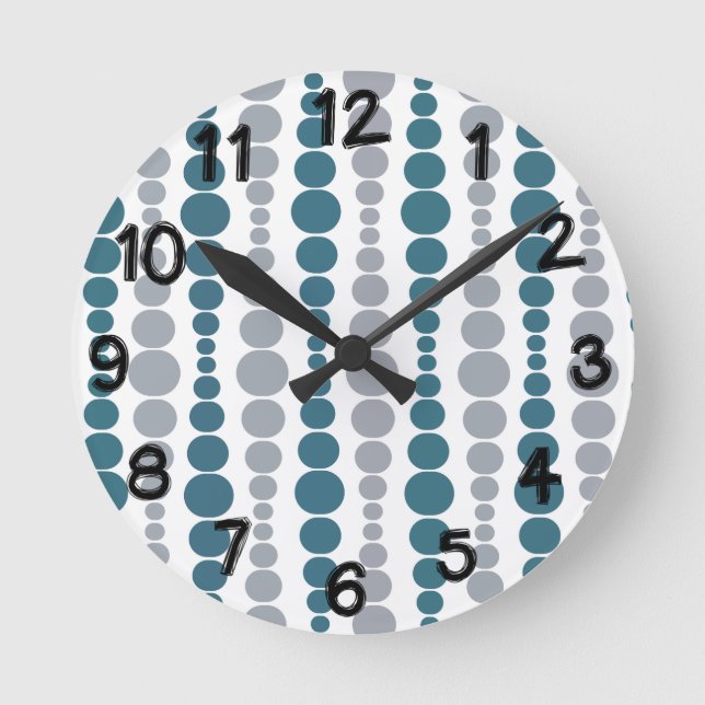 Relógio Redondo Retângulos Modernos  (Frente)