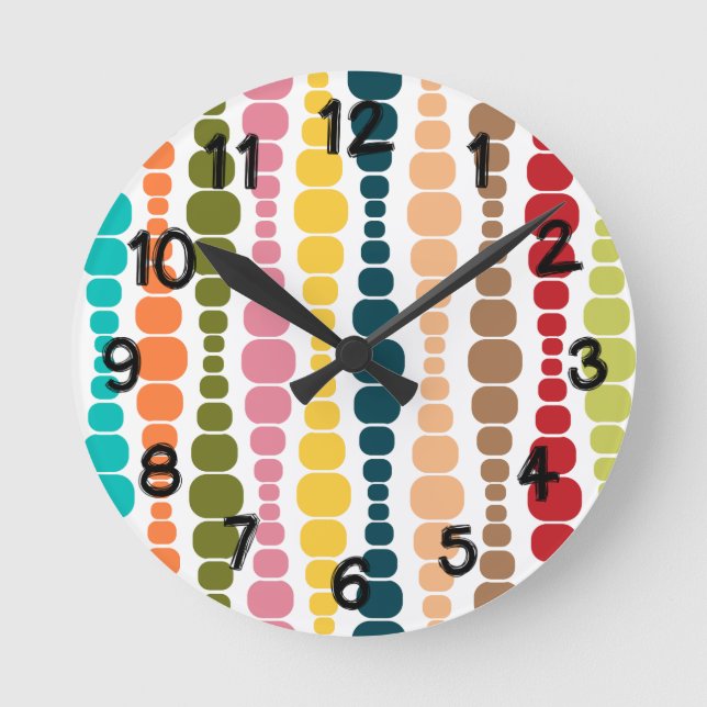 Relógio Redondo Retângulos Modernos (Frente)