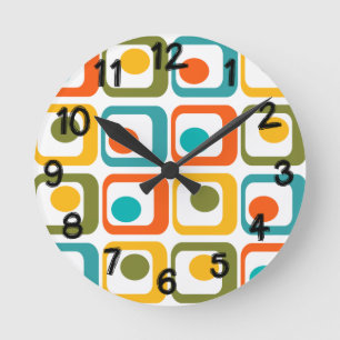 Relógio Redondo Retângulos Modernos do Século médio