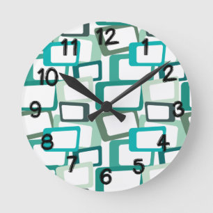 Relógio Redondo Retângulos Modernos do Século médio