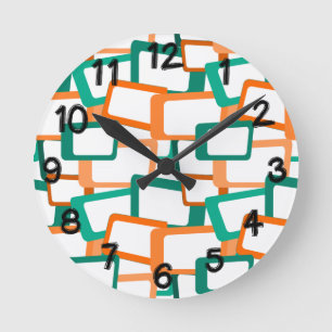 Relógio Redondo Retângulos Modernos do Século médio