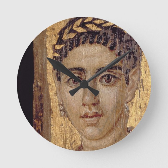 Relógio Redondo Retrato da mamã de uma mulher, de Fayum, (Frente)