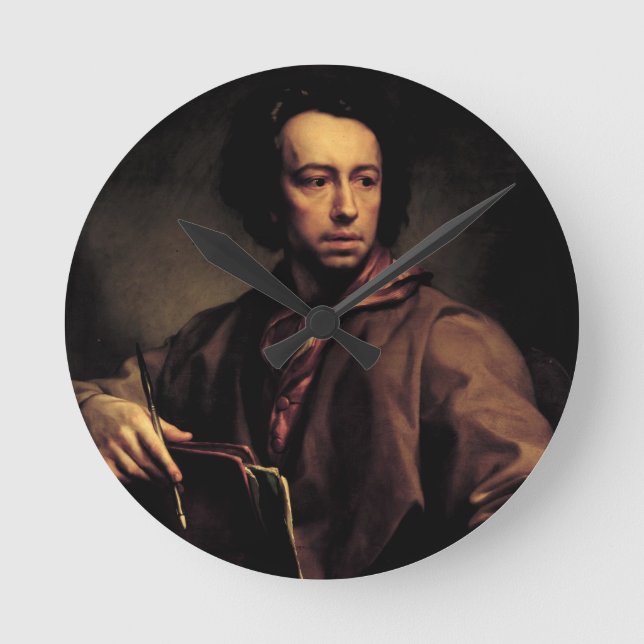 Relógio Redondo Retrato de auto, 1773 (óleo no painel) (Frente)