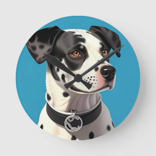 Relógio Redondo Retrato de Cão Dalmata