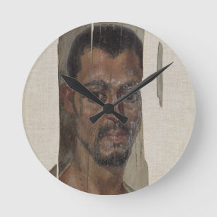 Relógio Redondo Retrato de Fayum (cera do encaustic na madeira)