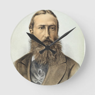 Relógio Redondo Retrato de Leopold II (1835-1909), rei de Belgiu
