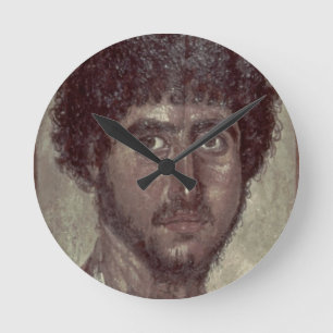 Relógio Redondo Retrato de um grego, de Fayum, Romano-Egípcio,