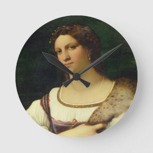 Relógio Redondo Retrato de uma mulher, 1512 (óleo em canvas)
