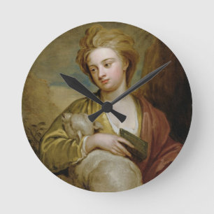 Relógio Redondo Retrato de uma mulher como St. Agnes, tradicional