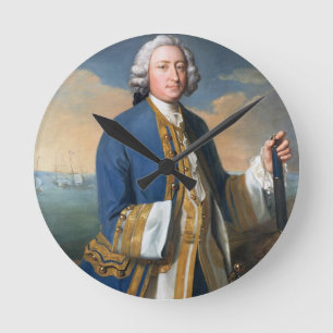 Relógio Redondo Retrato do Capitão David Brodie (1709-87) Holding