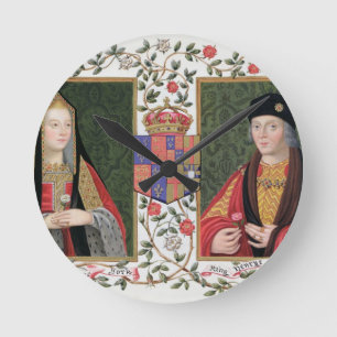 Relógio Redondo Retrato dobro de Elizabeth de York (1465-1503) a